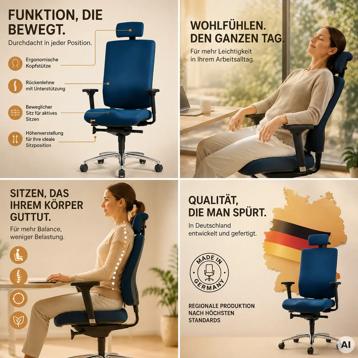 Cube - Bürostuhl gegen Knieschmerzen