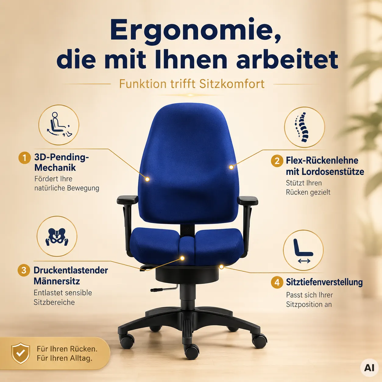 Mister SITWELL - Profi Bürostuhl für Männer