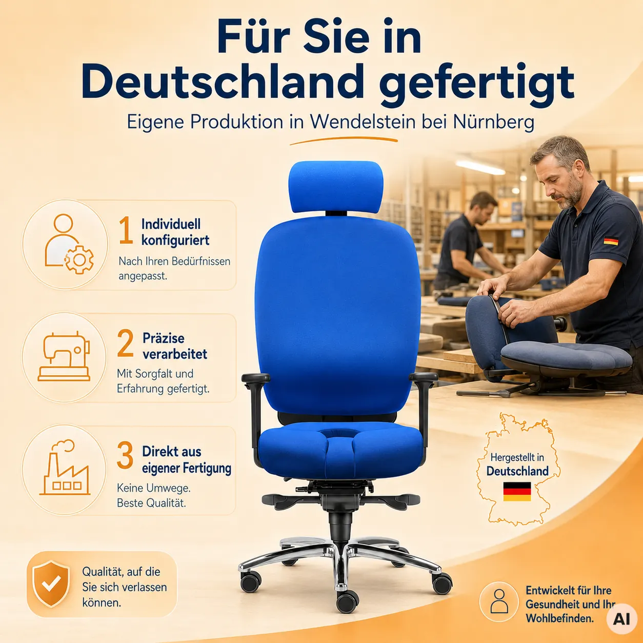 Office - Bürostuhl bei Prostataerkrankung