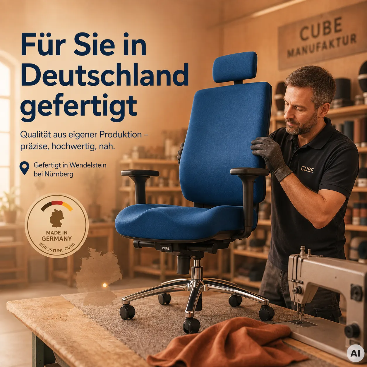 Cube - Bürostuhl gegen Knieschmerzen